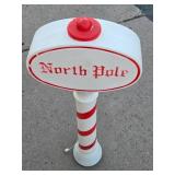 Nice Vintage NORTH POLE Sign Christmas Blowmold