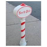 Nice Vintage NORTH POLE Sign Christmas Blowmold