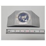 Heavy Chrome Deco BULOVA World Desk Clock