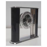 Chrome & Glass World Desk Clock w/Airplane Hand
