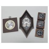 3 Vintage Mid Century Wall Barometers