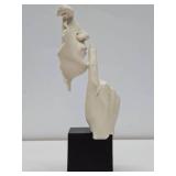 Very Nice Abstract Floating Face Sculpture w/Hushing Hand