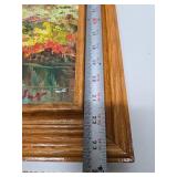 Framed Signed Vintage Oil on Canvas Landscape Forest Stream Painting