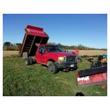 1999 Ford F450 4x4 Dump Truck W/V Snow Plow (Runs & Drives)
