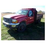 1999 Ford F450 4x4 Dump Truck W/V Snow Plow (Runs & Drives)