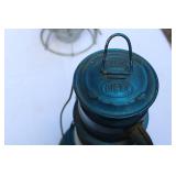 Pair of Vintage Dietz Kerosene Lanterns – Blue & Silver