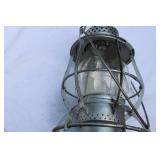 Pair of Vintage Dietz Kerosene Lanterns – Blue & Silver