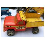 3 Mid Century Metal Truck Toys 2 Tonka Trucks and Ford Tractor