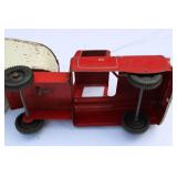 Vintage “Auto Transport” Toy Truck & Trailer – Mid-20th Century Metal Carrier