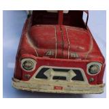 Vintage “Auto Transport” Toy Truck & Trailer – Mid-20th Century Metal Carrier