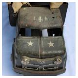 Vintage Military Transport Toy Truck – Metal Body with Canvas Cover