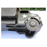 Vintage Military Transport Toy Truck – Metal Body with Canvas Cover
