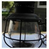 2 Kerosene Lanterns Lamps NYCS Handlan St. Louis Red Glass ADLAKE