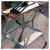 Black & Decker workbench with tool Tray and Long Electrical extension cord on hose reel