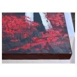 47" W x 32" H Stretched Canvas Painting – Birch Trees in Fall