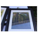 Collection of Framed Outdoor Hunting Prints Bird Statue and Signboard