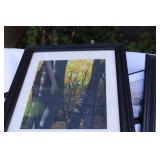 Collection of Framed Outdoor Hunting Prints Bird Statue and Signboard