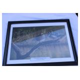 Collection of Framed Outdoor Hunting Prints Bird Statue and Signboard