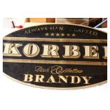 Korbel Brandy Metal Advertising Sign – 24" x 13"