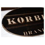Korbel Brandy Metal Advertising Sign – 24" x 13"