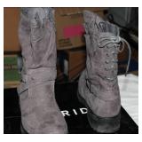 Torrid “B” Grey Lace-Back Boots – Size 10.5W, In Box