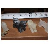 Stone Carved Animal Figurine Collection – 9 Pieces Including Frog, Owl, Unicorn & More