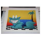 “Tropical Cat” Signed Art Print by T. Booth – Limited Edition #29/250, Framed