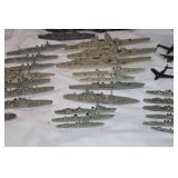 Large Collection of Handcrafted Metal Battleships, Plastic War Planes & Vintage Sailing Vessel Kits