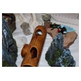 Collection of Aquarium Accessories – Includes Rock, 24" Lid/Cover, Structures & Plants