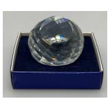 Swarovski Crystal Round Ball  Paperweight With SCS And Swan 1 1/2"  And Swarvoski Collectors Pen (Both NIP)
