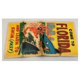 1967 TOPPS Chewing Gum Company "Come To Florida Learn To Swim Fast" Travel Poster 10" x 18" (Tears Present Fixed With Tape)