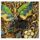 Vintage Cloisonne Butterfly Adorned Charm 5/8" x 1 3/4"