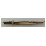 Vintage SWANK Goldtone Sword Tie Clip