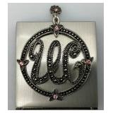 Jeweled Initial W Compact With Magnification