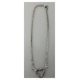 Exquisite Rhinestone Heart Necklace 15"