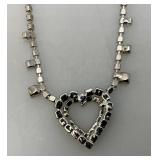 Exquisite Rhinestone Heart Necklace 15"