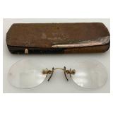 Vintage Glasses Both Contain 1/10th 12K With Vintage Glass Cases