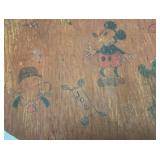 Very Old Picnic Basket With Hand Drawn Cartoon Characters Like Mickey Mouse, Popeye, Whimpy And More (Very Cool)