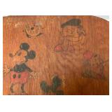 Very Old Picnic Basket With Hand Drawn Cartoon Characters Like Mickey Mouse, Popeye, Whimpy And More (Very Cool)