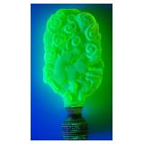Est. 75.00 - $125.00 Antique RARE Sea Biscuit With Roses (Kentucky Derby) Uranium Glass Lamp Finial
