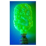 Est. 75.00 - $125.00 Antique RARE Sea Biscuit With Roses (Kentucky Derby) Uranium Glass Lamp Finial