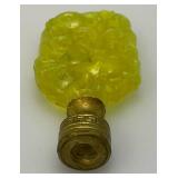Est. 75.00 - $125.00 Antique RARE Sea Biscuit With Roses (Kentucky Derby) Uranium Glass Lamp Finial