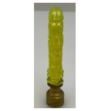 Est. 75.00 - $125.00 Antique RARE Sea Biscuit With Roses (Kentucky Derby) Uranium Glass Lamp Finial