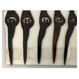 Vintage Celluloid Zulu Lulu Aging Lady Prank Stir Sticks