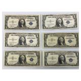 1935 A,B & E Silver Certificates 1 Dollar Blue Seal