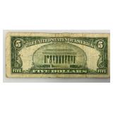 1934 D (5 Dollar) Blue Seal Silver Certificates