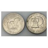 Misc. Eisenhower Silver Dollars Including Three Bicentennial Thin Print And More