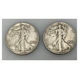 1942 90% Silver Walking Liberty Silver Half Dollars