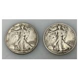 1942 90% Silver Walking Liberty Silver Half Dollars