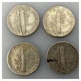 Group Of misc. 90% Silver Mercury Dimes